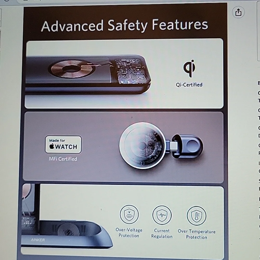 ANKER Power Wave Go multi device wireless charging station MFi 3 in 1 stand New